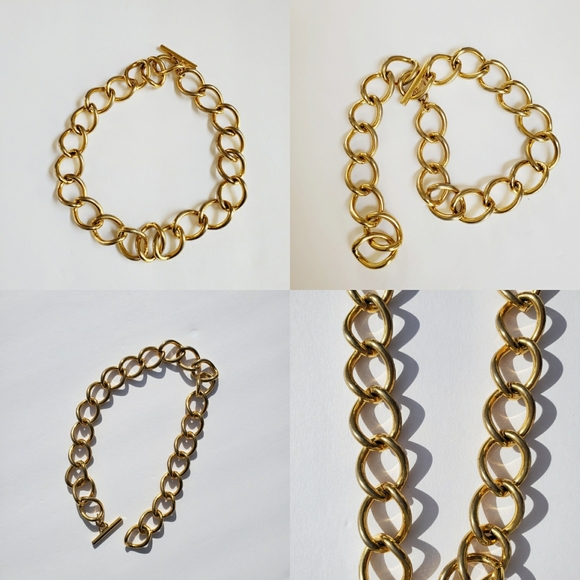 Vintage Boho Gold Tone Twisted Link Chain Necklace - Picture 5 of 8